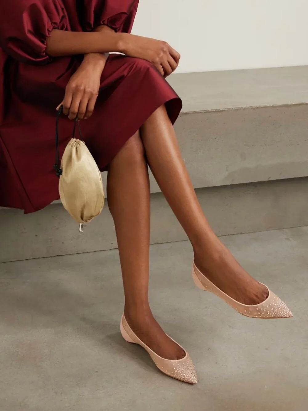 Christian Louboutin Follies Strass Nude Suede leather 37.5 - Picture 2 of 11